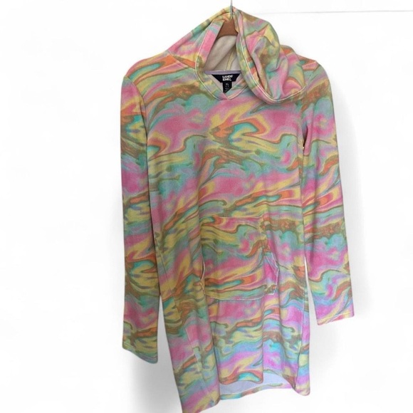 Lands’ End Kids Terry Cloth Tie-Dye Hooded Cover-Up | XL (14–16) - Picture 8 of 8